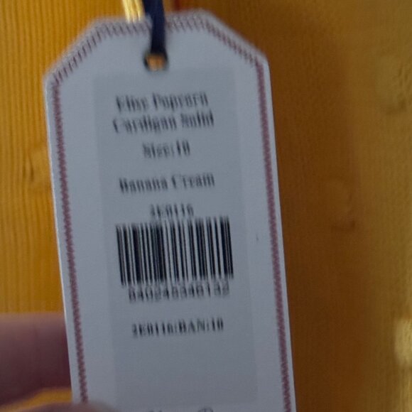 New Classic Prep Girls Elise Popcorn Cardigan Banana Cream Yellow Size 10 - Picture 11 of 15